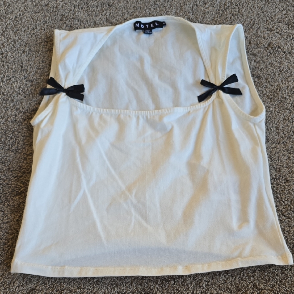 Motel Rocks White Top with Black Accents